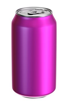 Pink aluminium drink can 3D illustration