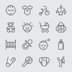 Baby line icon