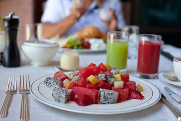 healthy fresh fruit salad.
