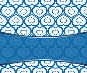 Seamless pattern with blue hearts