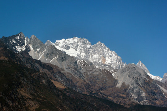 Jade Dragon Snow Mountain Yu Long Xue Shan near Lijiang in southwestern province of Yunnan, China