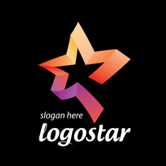 Obraz premium star logo of colored ribbons