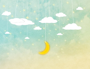 Cartoon style night sky