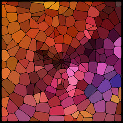 Abstract geometrical multicolored background consisting of geometric elements arranged on a black background. Vector illustration. Orange, brown colors.