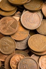 Close-up of stack of coins