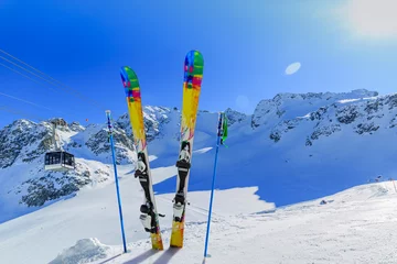  Ski winter season - mountains, cable car and ski equipments on s © Gorilla