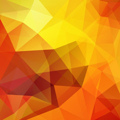 Abstract mosaic background. Triangle geometric background. Design elements. Vector illustration. Yellow, orange colors
