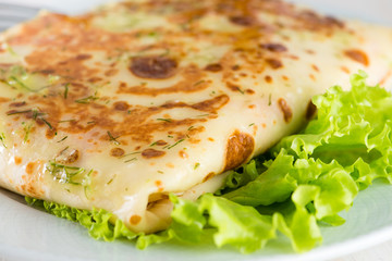 delicious pancakes on a white plate