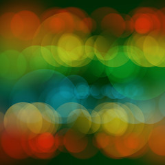 Colorful christmas background with lights. Abstract vector illustration. Decorative background for holiday greeting card