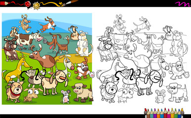 dog characters coloring page