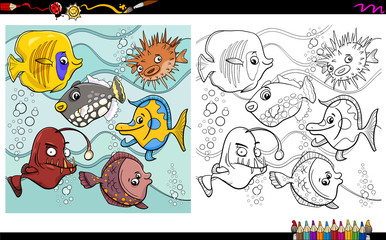 fish characters coloring page