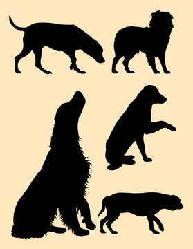 Dog pet animal silhouette. Good use for symbol, logo, mascot, web icon, sign, or any design you want.