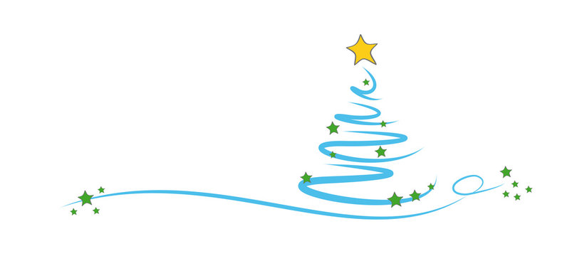 tannenbaum - blau - gr&uuml;n - scribble