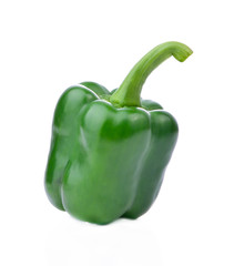 Green pepper on white background