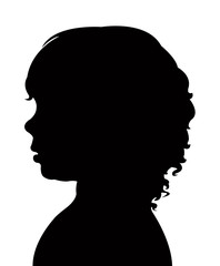 a kid head silhouette vector