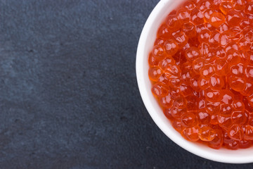 Red caviar top view
