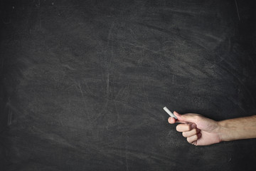 Naklejka premium Blackboard and white chalk
