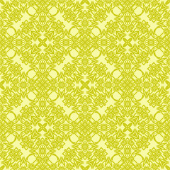 Yellow Ornamental Seamless Line Pattern. Endless Texture. Oriental Geometric Ornament