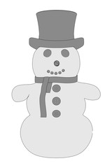 2d cartoon illustration of snowman
