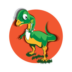 Cartoon Vegan Herbivorous Jurassic Picky Fussy Reptile Dinosaur Chilesaurus