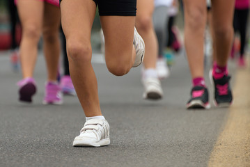 Fototapeta premium Running children, young athletes run in a kids run race