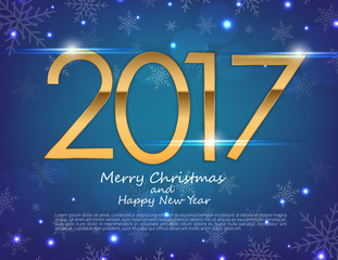 Happy New Year 2017 text design. Vector greeting illustration 