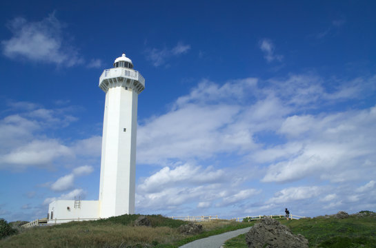 沖縄県宮古島　東平安名崎に建つ灯台