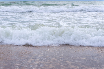 Wave on Tropical beach in pattaya Thailand