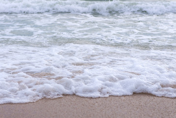 Wave on Tropical beach in pattaya Thailand