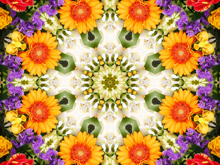 Naklejka premium Flower kaleidoscope