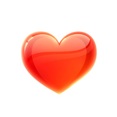 Isolated big red heart on white background.