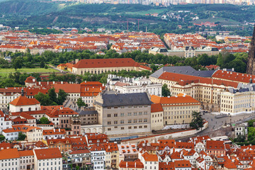 Naklejka na ściany i meble Europe, Prague, aerial view on Mala Strana