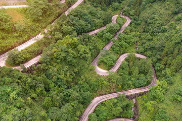 winding and curves road in Tianmen mountain national park, Hunan