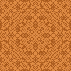 Orange Ornamental Seamless Line Pattern. Endless Texture. Oriental Geometric Ornament