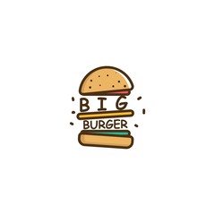 Big Burger Vector Logo Design Element