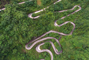 winding and curves road in Tianmen mountain national park, Hunan