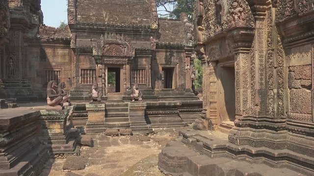 Siem Reap Banteay Srei Temple, Siem Reap, Cambodia, shooting in motion 4k
