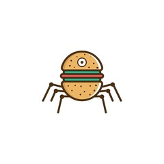 Robot Burger Vector Logo Design Element