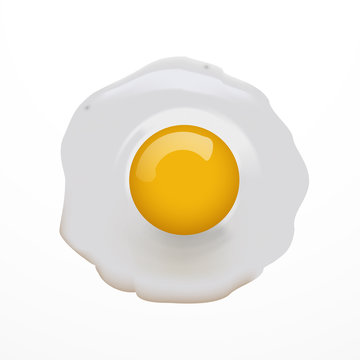 Scrambled eggs vector illustration of omelette, isolated on white