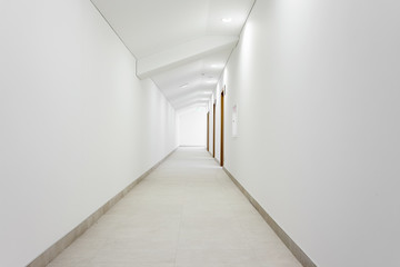 Long white clean hallway