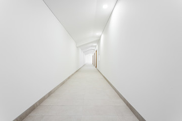 Long white clean hallway