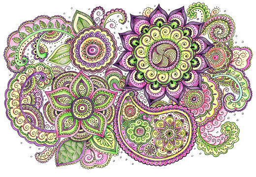 Watercolor vintage floral card