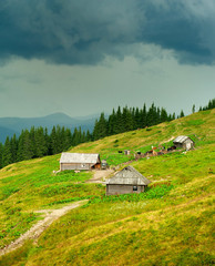 Carpathians mountains farm. Ukraine
