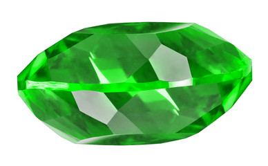 green emerald gem on white