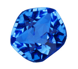 isolated dark blue sapphire gem