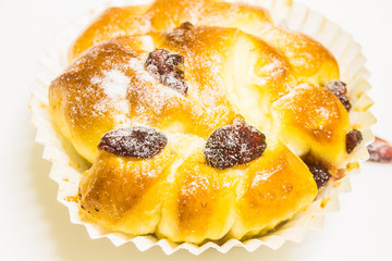 Berries Bread on white background