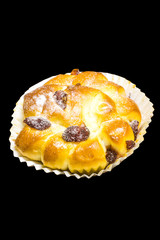 Berries Bread on black background