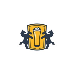 Beer Crest Vector Logo Design Element