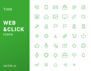 Pack of line web icons.