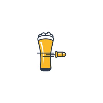 Beer Shot Vector Logo Design Element